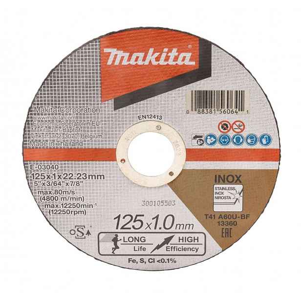 Makita - Řezný kotouč na nerezovou ocel 125x22,23 mm E-03040