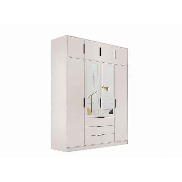 MASSENO ŠATNÍ SKŘÍŇ S OTOČNÝMI DVEŘMI OBERON, 196/200/57,5 cm 4dveřová se zrcadlem, kašmírová