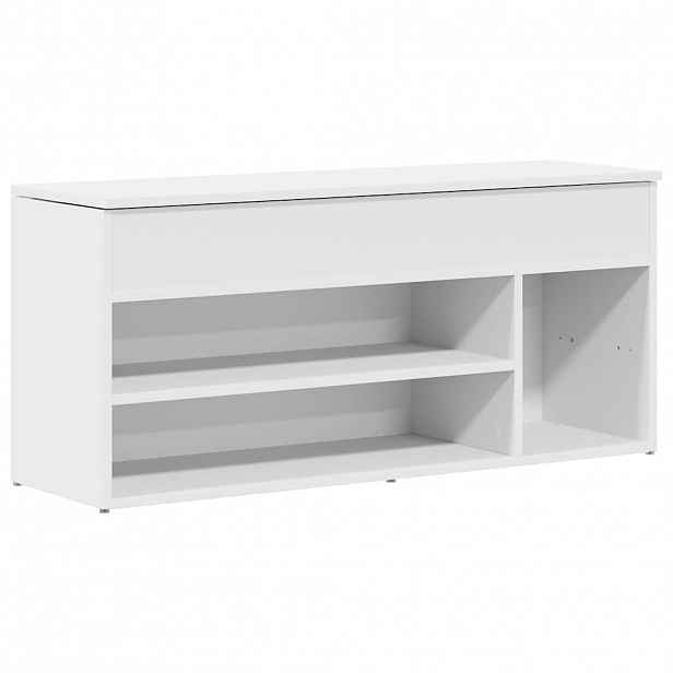 vidaXL Botník bílý 102x30,5x45 cm kompozitní dřevo
