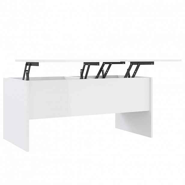 vidaXL Konferenční stolek lesklý bílý 102x50,5x46,5cm kompozitní dřevo