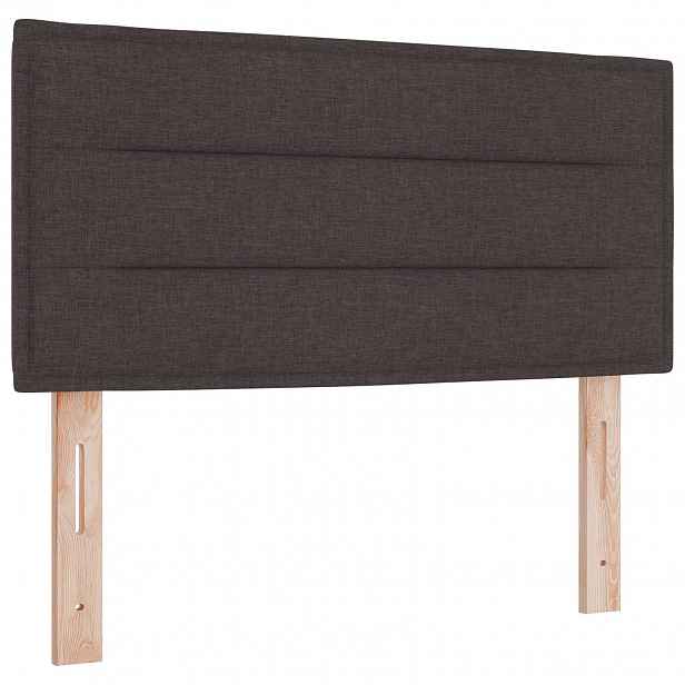 vidaXL LED hlavová deska s LED pásky s čelo Tmavě hnědá 90 cm textil