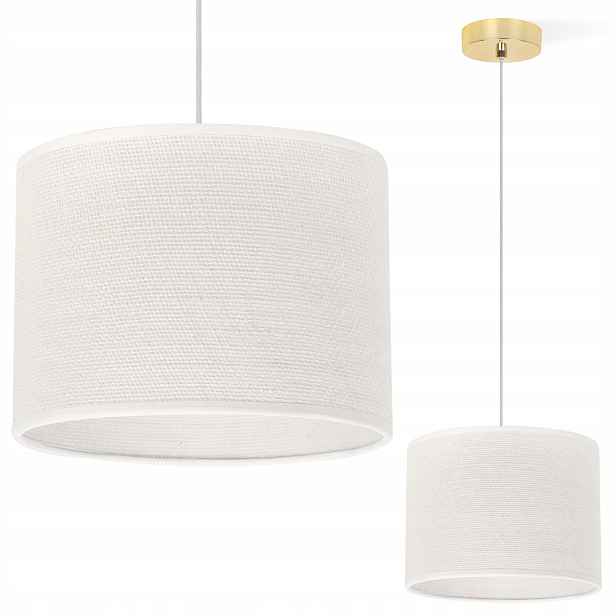 Závěsná Stropní Lustrová Lampa S Jutovým Stínidlem, Bílá, Do Ložnice Obývacího Pokoje
