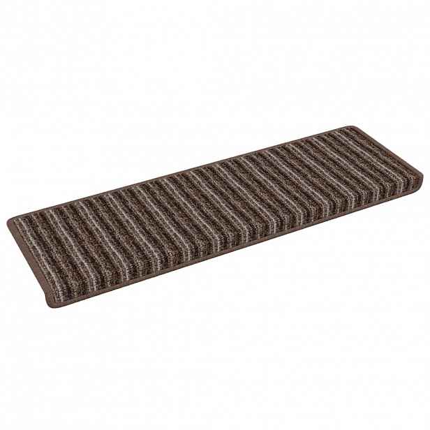 vidaXL Samolepicí schodové rohože 15 ks 65 x 21 x 4 cm Non-Slip Hnědá
