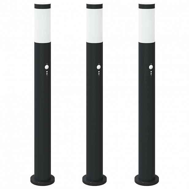 vidaXL Sloupková světla se senzorem 3 ks 80 cm nerezová ocel IP44