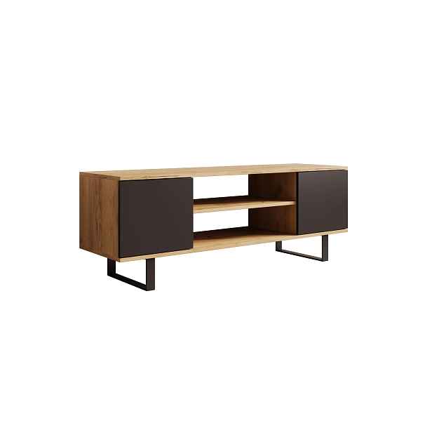 ADRK TV stolek FOLTER 135 cm černý/dub craft