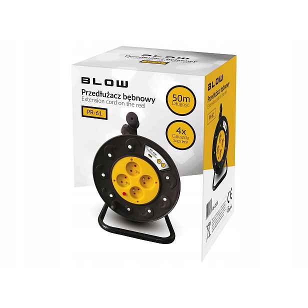 Blow Prodlužovací Kabel PR-61 50M S Uzemněním, Pvc Buben