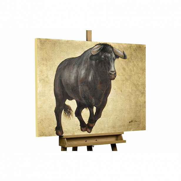 KUNSTLOFT RUČNĚ MALOVANÝ AKRYLOVÝ OBRAZ ČERNÝ/HNĚDÝ, 100/70 CM