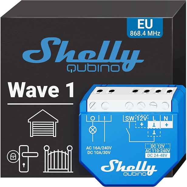 Shelly Wave 1 Modul Přepínače Z-wave 16A Garážová Brána
