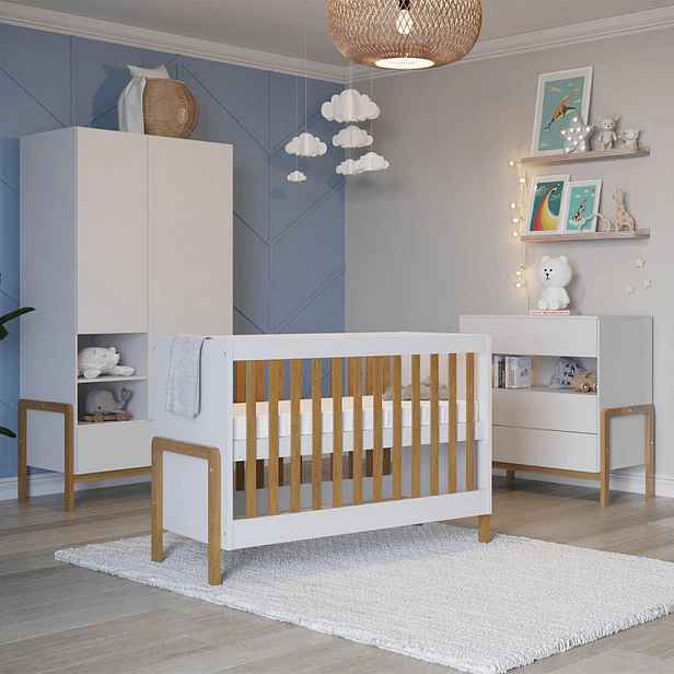 Petits-meubles POKOJ PRO MIMINKO 3DÍLNÝ Bílá a dřevo