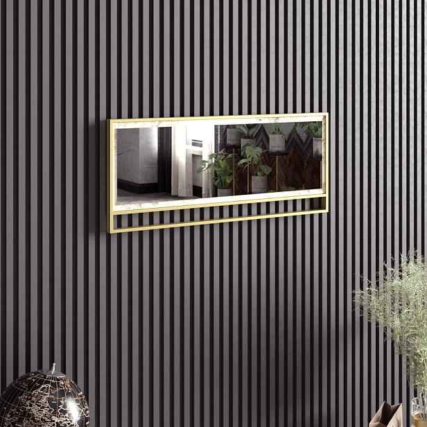 Decorative Wooden Mirror Polka - White