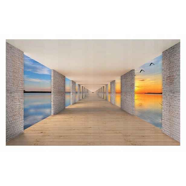 Fototapeta 3D Optický Tunel Západ Slunce 416x290