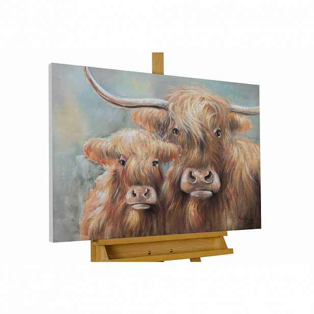 KUNSTLOFT RUČNĚ MALOVANÝ AKRYLOVÝ OBRAZ HNĚDÝ, 100/75 CM