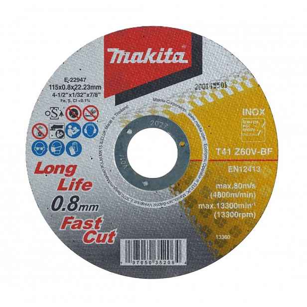 Makita - Řezný kotouč na nerezovou ocel 115x22,23 mm E-22947