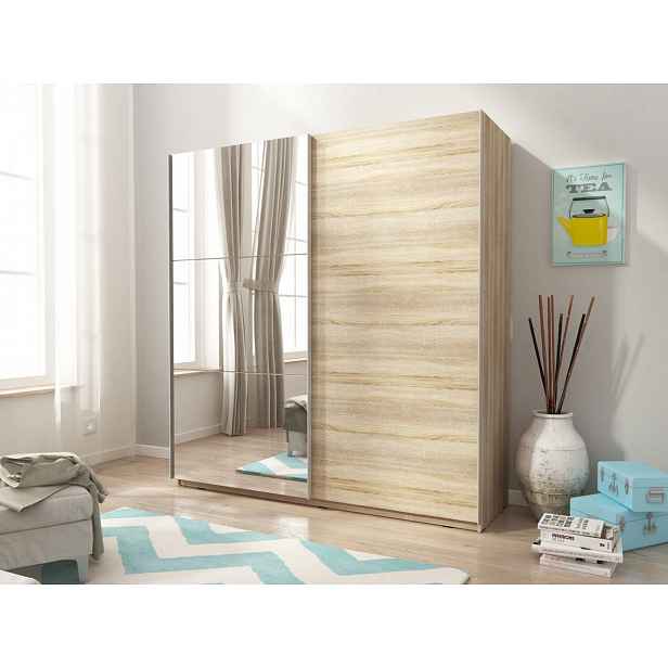 Šatní skříň 200 cm MELODY 2 - dub sonoma