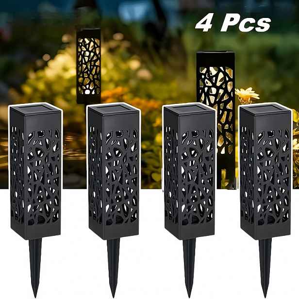 TEMU 4 ks solárních zahradních podlahových lamp, automatické nabíjení a automatické zapínání/vypínání, dekorativní osvětlení , venkovní LED osvětlení
