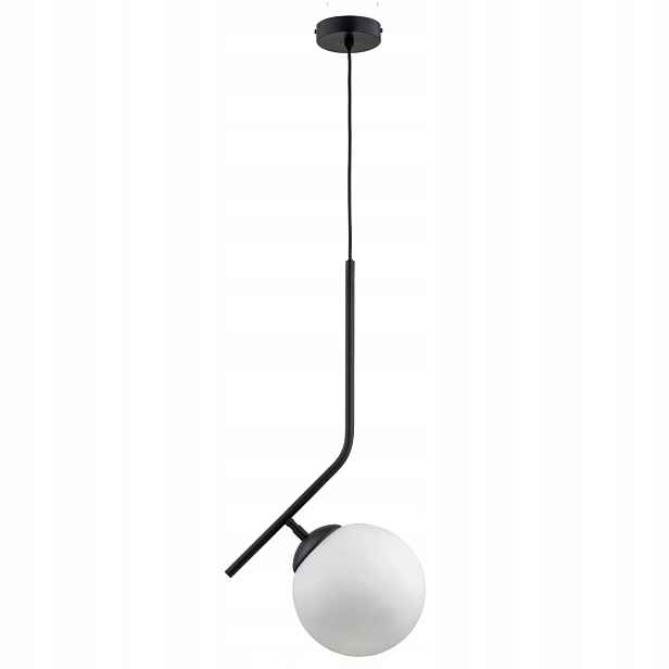 Závěsná lampa minimalistická černá bílá koule E27 15W Liberty Alfa
