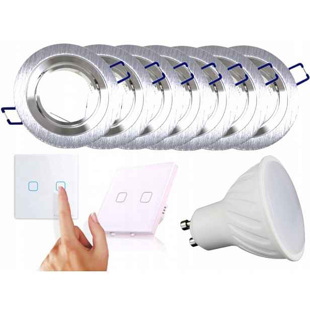Sada Halogenová Led objímka 7x Vypínač Žárovky