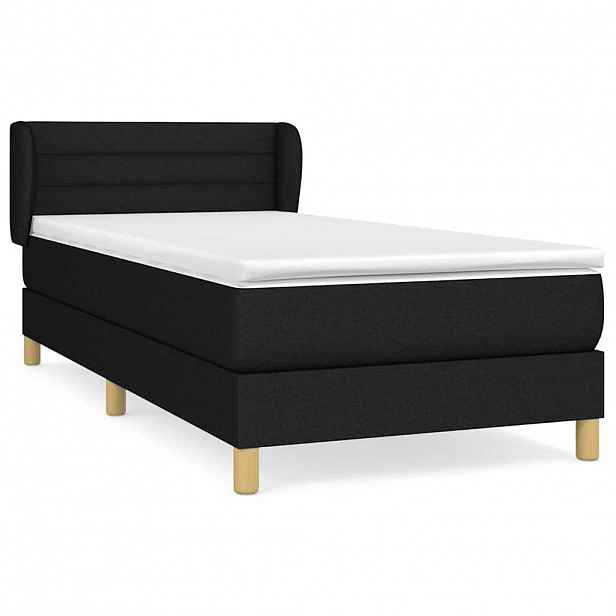 vidaXL Box spring postel s matrací černá 100 x 200 cm textil