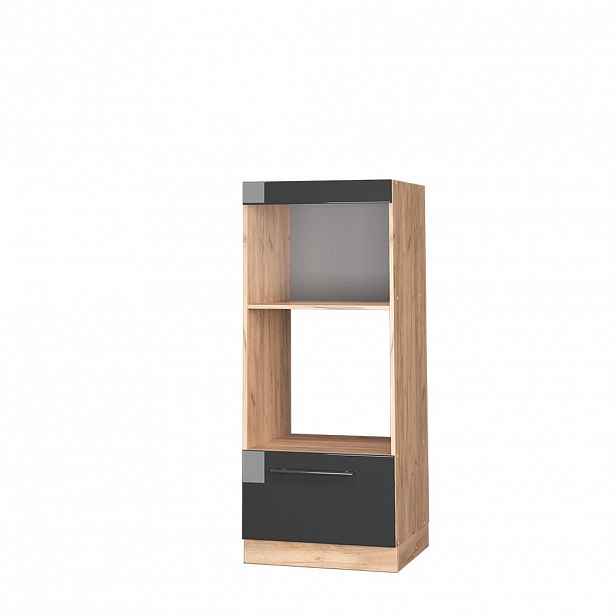 Vicco SKŘÍŇKA NA MIKROVLNNOU TROUBU Fame-Line Antracitový vysoký lesk 60 cm otevřený