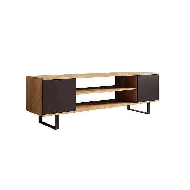 ADRK TV stolek FOLTER 155 cm černý/dub craft