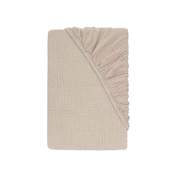 Livarno® Mušelínové napínací prostěradlo, 140-160 x 200 cm (béžová)