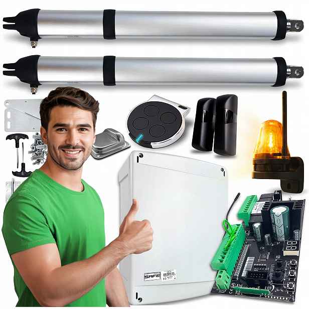 Pohon pro Dvoukřídlovou Bránu Set lampa 8 m dálkové ovládání pohon 400 kg Automat