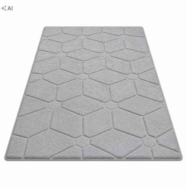 Šedý žakárový koberec 200x300 cm, měkký, do obývacího pokoje ve stylu loft