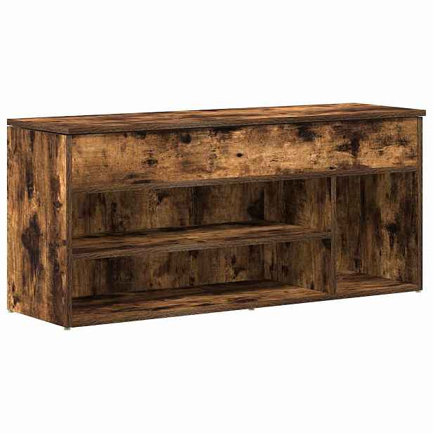 vidaXL Botník kouřový dub 102x30,5x45 cm kompozitní dřevo