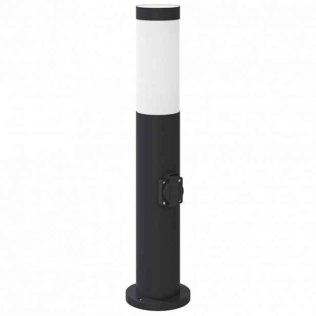 vidaXL Sloupkové svítidlo se zásuvkou 50 cm nerezová ocel IP44