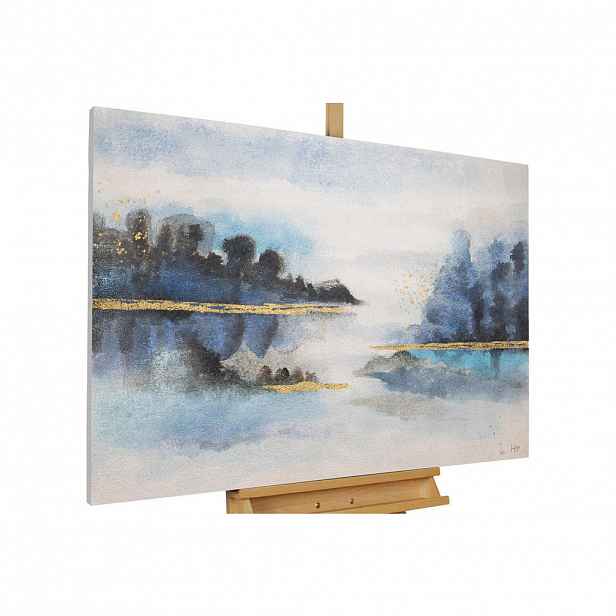 KUNSTLOFT RUČNĚ MALOVANÝ AKRYLOVÝ OBRAZ MODRÝ/BÍLÝ, 120/80 CM