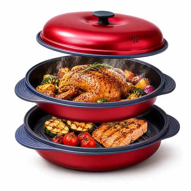 Nádoba do mikrovlnné trouby Vaření Pánev Hrnec Sada Červená Cucinella