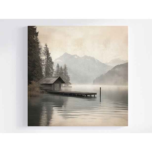 Obraz Na Plátně Canvas Krajina Jezero Les Hory Most Přístav 50x50