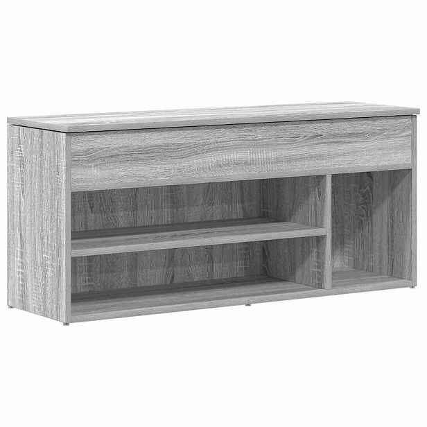 vidaXL Botník šedý sonoma 102x30,5x45 cm kompozitní dřevo