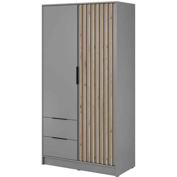 MASSENO ŠATNÍ SKŘÍŇ S OTOČNÝMI DVEŘMI NELIANA, 105/200/51 cm 2dveřová, šedá