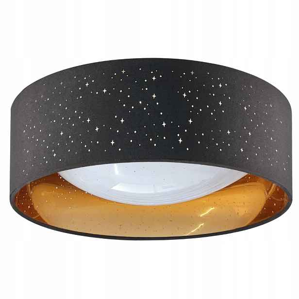 Stropní Svítidlo Stropní Led lampa 18W Hvězdné nebe Černá-Zlatá Goldlux