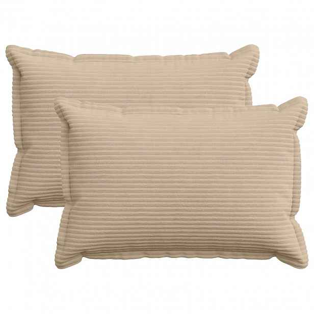 vidaXL Povlak na polštář 2 ks HOUTEN Taupe 50 x 70 cm manšestr