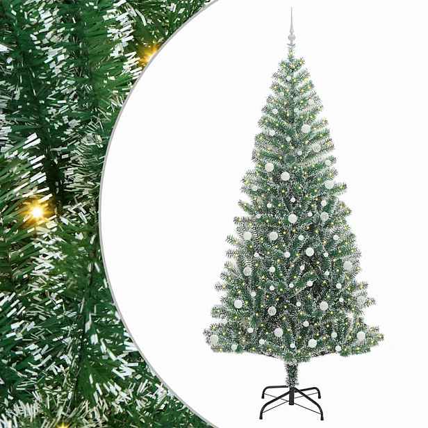 vidaXL Umělý vánoční stromeček se sněhem a LED osvětlením 240 cm