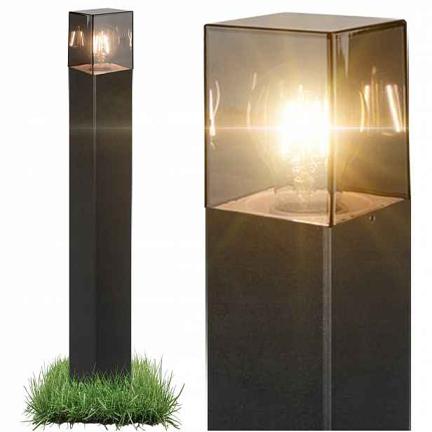 Led zahradní lampa stojací sloupek 80cm venkovní E27 Černá