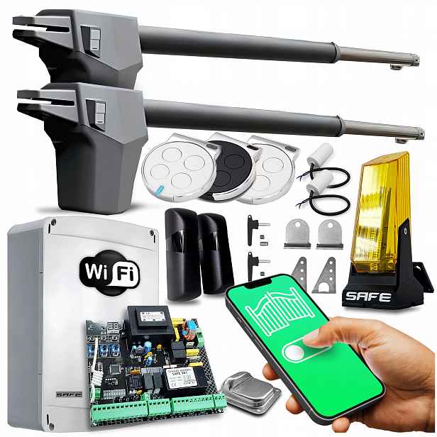 Set Pohon pro Dvojkřídlovou bránu 7 m Wifi lampa Automat pohon ovladače