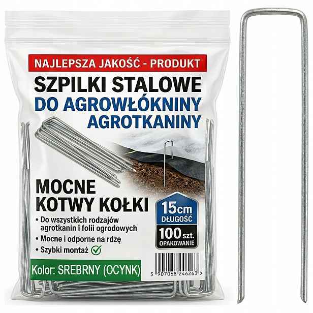 TEMU HARROW PINS, SILNÉ 15 cm, 100 ks, ZAHRADNÍ ŠPÁTKY PRO ZPEVNĚNÍ ZEMĚDĚLSKÉ TĚŠE, AGROTEXTILIE, FÓLIJE A ZAHRADNÍ SÍTĚ, ŠPÁTKY PRO OCHRANU ROSTLIN