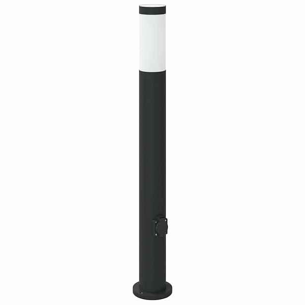 vidaXL Sloupkové svítidlo se zásuvkou 80 cm nerezová ocel IP44
