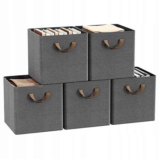 Woltu Úložné Boxy Skládací Koš Sada 5 Kusů 32 x 32 x 31 CM