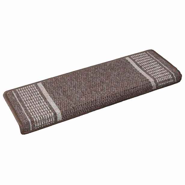 vidaXL Samolepicí schodové rohože 15 ks 65 x 21 x 4 cm Non-Slip Hnědá