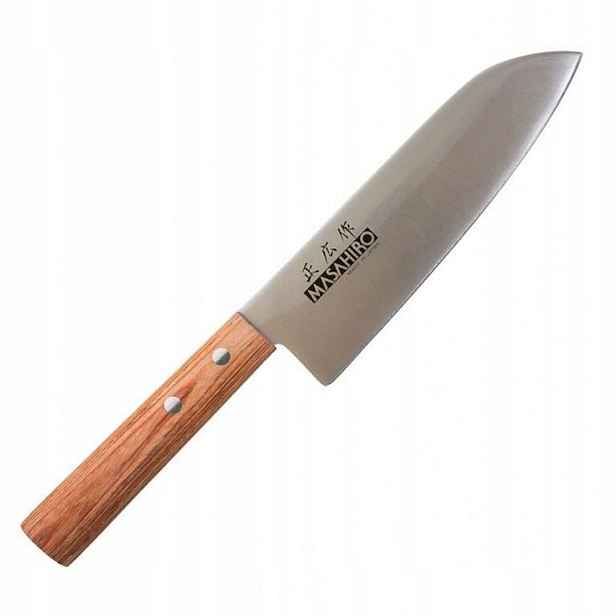 Japonský Nůž Masahiro Sankei Santoku 165 mm hnědý