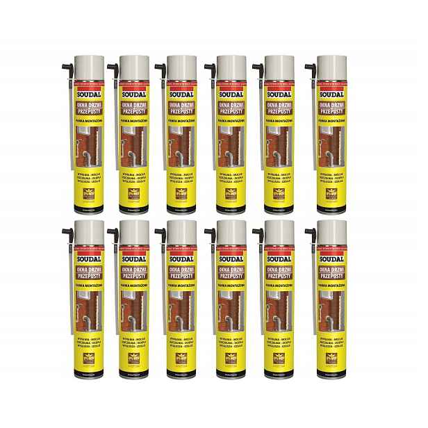 Soudal Montážní polyuretanová pěna 750 ml nízkotlaká karton 12 ks