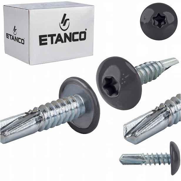 Šrouby do kovu Torx 5 mm 5,5 x 19 mm Ral 7024 500 ks Etanco GT5 Ph