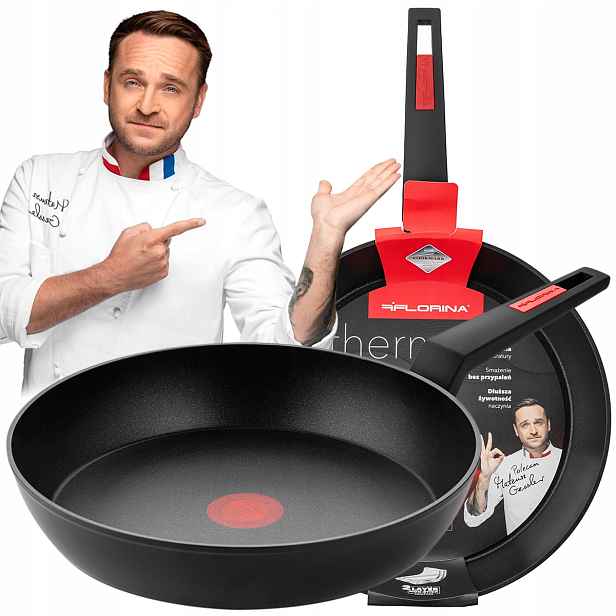 Tradiční Pánev hliníková hluboká Non-Stick Thermosensor 30 cm Indukční