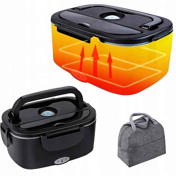 Elektrický Obědový Box Termoska Na Oběd 1,5L 60W pro řidiče do auta