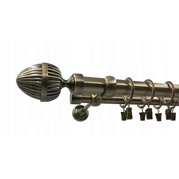 Dvojitá Garnýž 25+19mm Staro Zlatá 120cm Milano