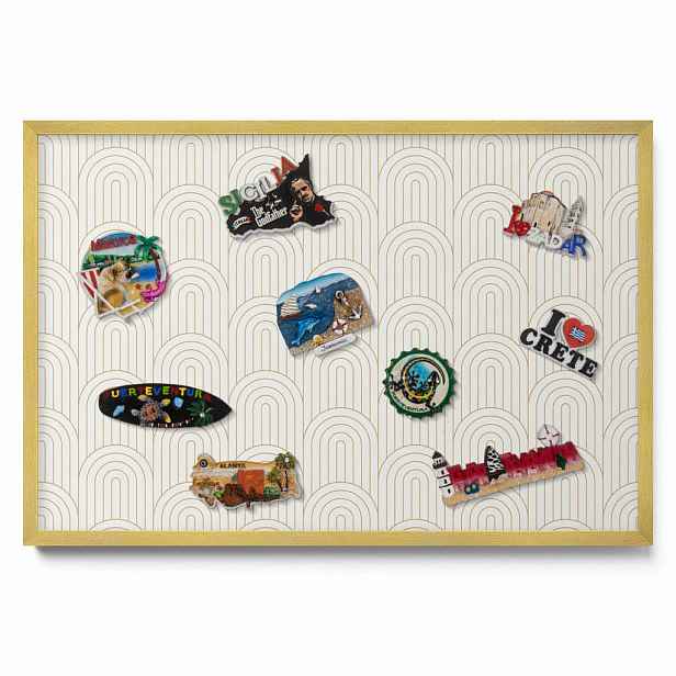 TULUP MAGNETICKÁ TABULE 60x40 cm zlatý rám – Stylový mramorový kámen